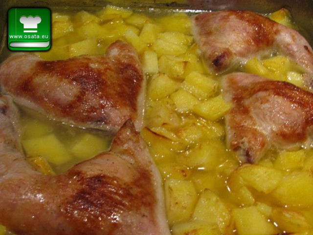 Рецепта за печено пиле с картофи на фурна